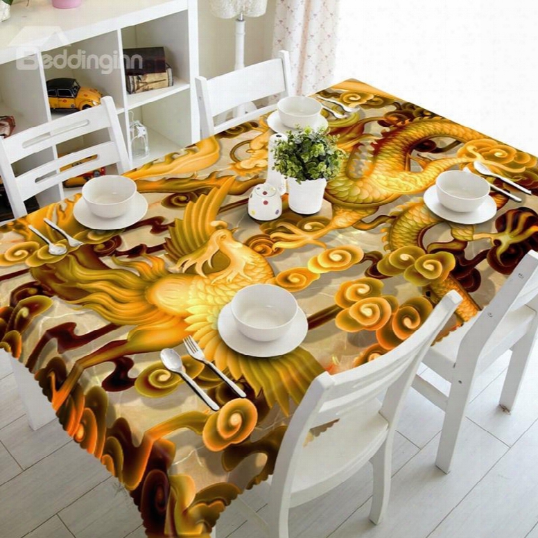 Speccial Phoenix And Dragon Prints Design Dining Room Decoration 3d Tablecloth