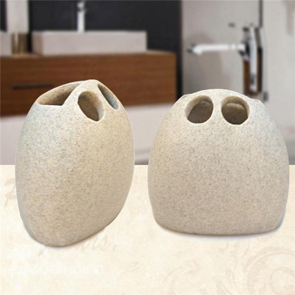 Stone Shape Resin Simple Toothbrush Holder