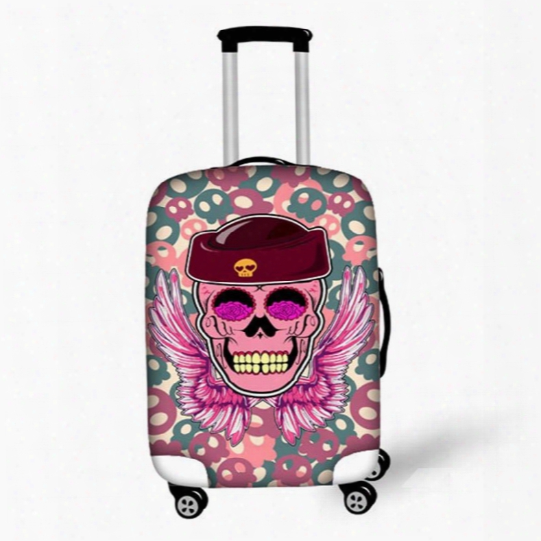 Stunning Pink Skull Pattern 3d Painted Luggage Cover