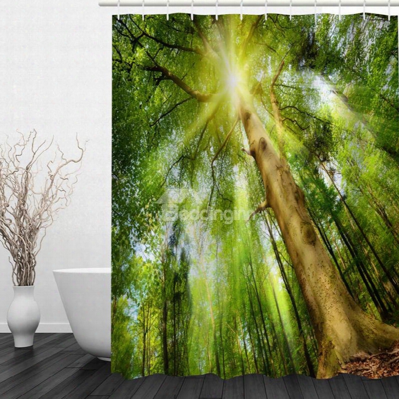 Tall Tree 3d Printed Bathroom Waterproof Shower Curtain