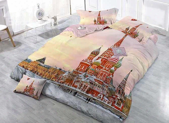 The Cathedral  Of St Basil Printing Satin Drill 4-piece Duvet Cover Sets