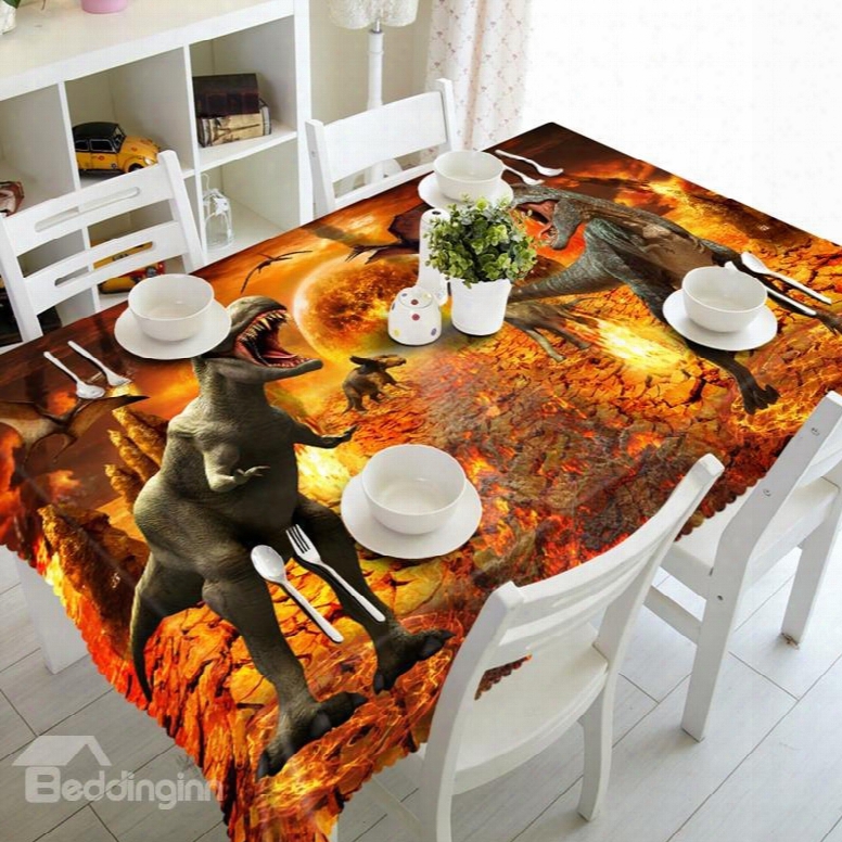 Vivid Creative Design Two Dinosaur Pattern Design Home Decorative 3d Tablecloth