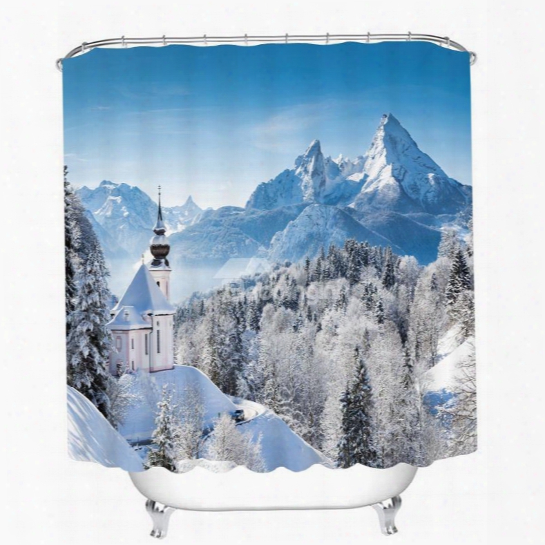 Wonderful Horse In Snow Mountain 3d Printed Bathroom Waterproof Shower Curtain