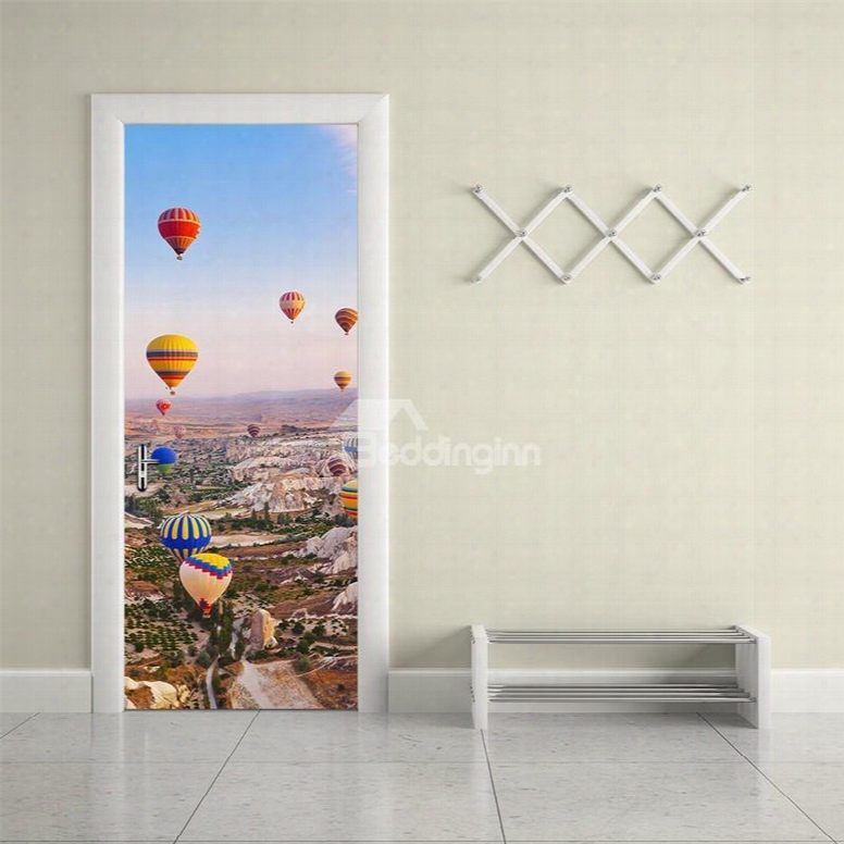 30␔79in Parachutes And Topography Pvc Environmental And Waterproof 3d Door Mural