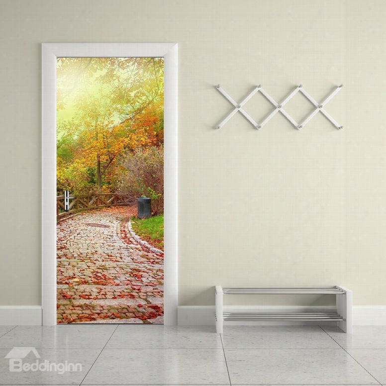 30␔79in Path Surrounded By Trees Pvc Environmental And Waterproof 3d Door Mural
