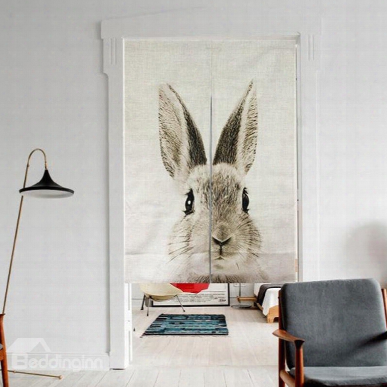 33*35in  Cute Fat Gray Rabbit Pattern Versatile Wall/door Tapestry