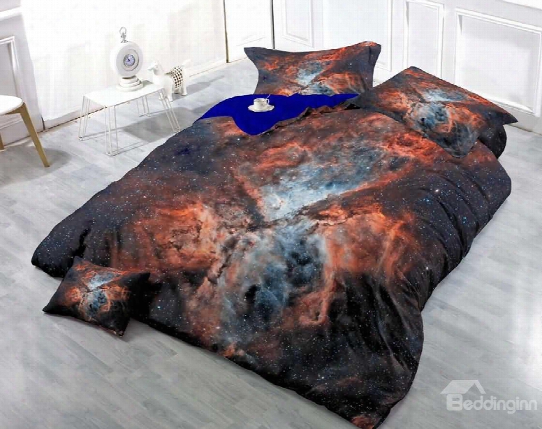 3d Colorful Cloud Cluster Printed Luxury Cotton 4-piece Bedding Sets/duvet Cover