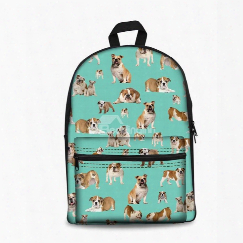 3d Cute Style Various Adorable Dogs Pattern Washable Lightweight School Outdoor Backpack