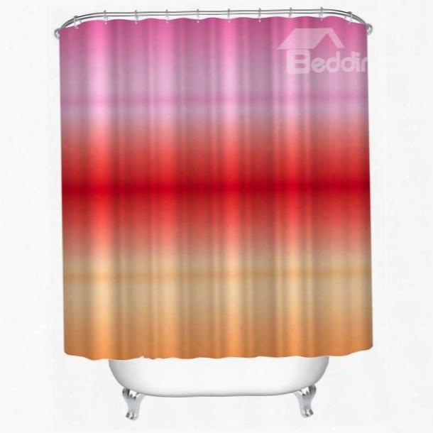 3d Gradient Warm Color Polyester Bathroom Shower Curtain