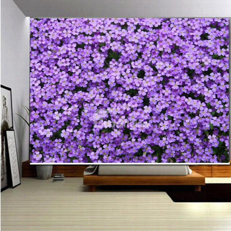 3d Printed Purple Violets Modern Style Blackout Roller Shades