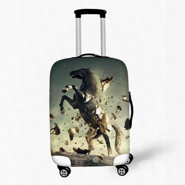 3d Printing Roar Horse Spandex Travel Dust Proof Luggage Cover