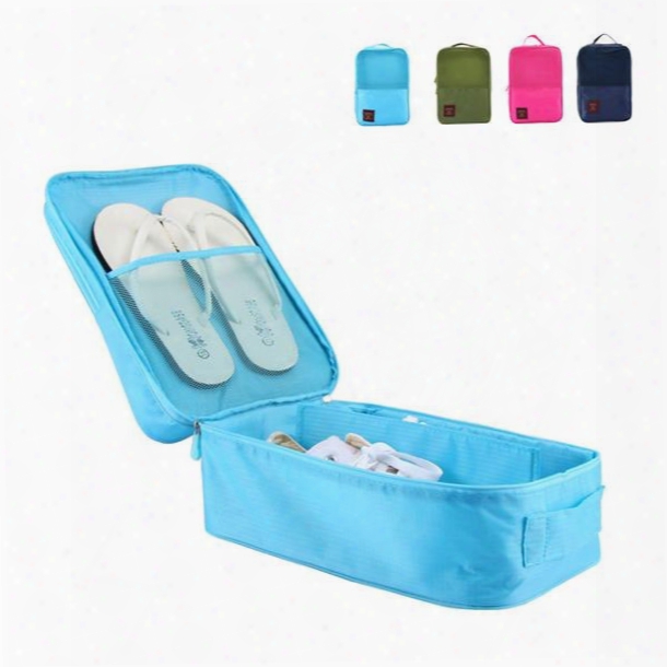 4 Colors Travel Waterproof Shoe Bag Organizer Storage For 3 Pairs Of Shoes