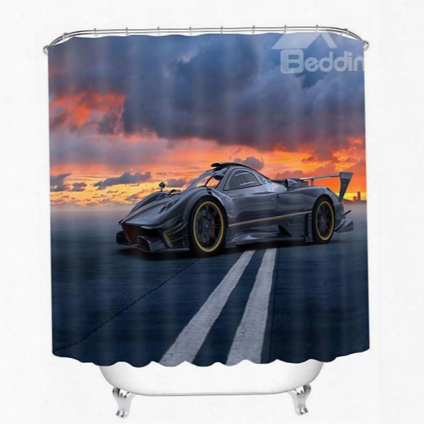 A Cool Black Sports Car Print 3d Bathroom Shower Curtain