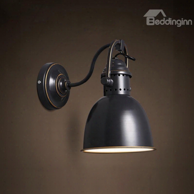 Black Light Cover Antique Style Hardware 1 Bulb Durable Wall Light