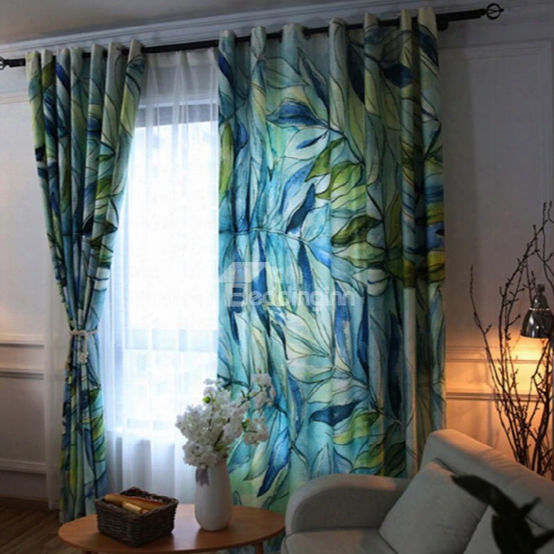 Blackout And Decoration High Quality Polyester Modern Style 2 Panels Shading Cloth Curtan