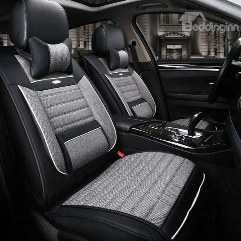 Casual Style Comfortable Design Contrast Stripes Universal Car Seat Cover