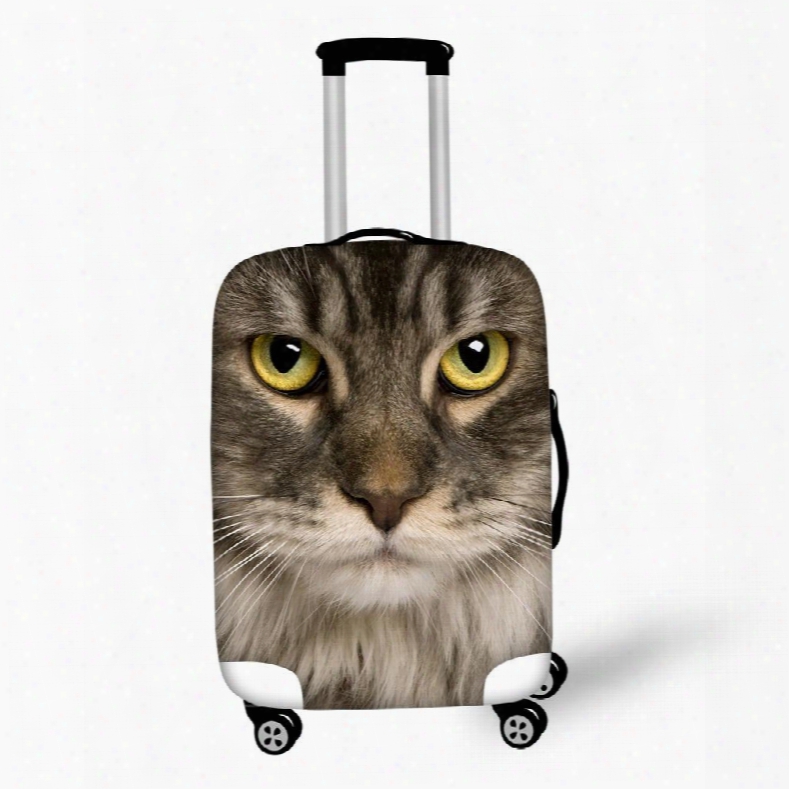 Cat Face Personality Spandex 3d Animals Travel Luggage Protective Suitcase Cover