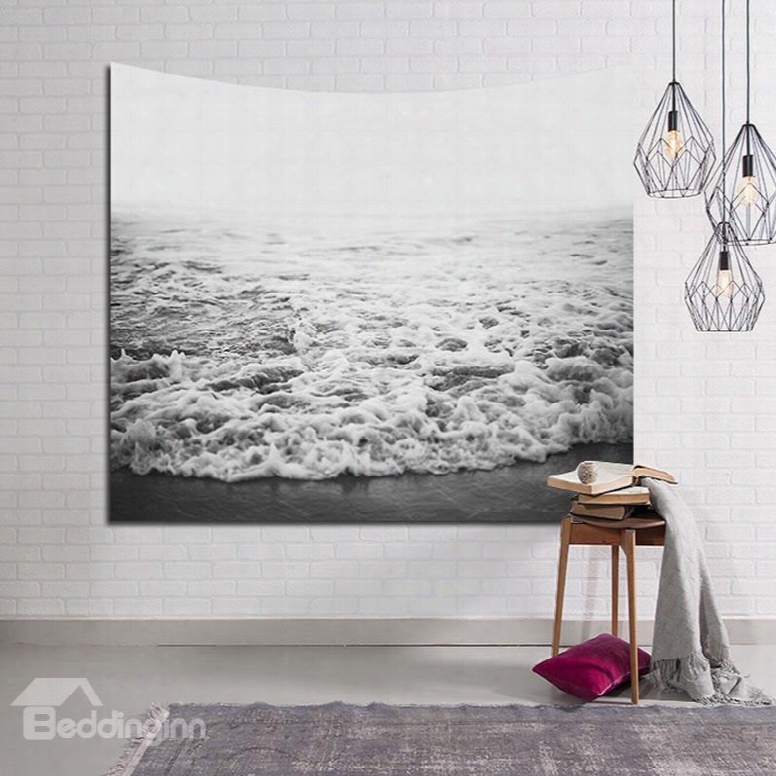 Crashing White Sea Waves Decorative Hanging Wall Tapestry