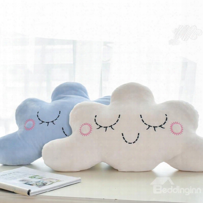 Cute Clouds With Shy F Ace Creative Plush Throw Pillow