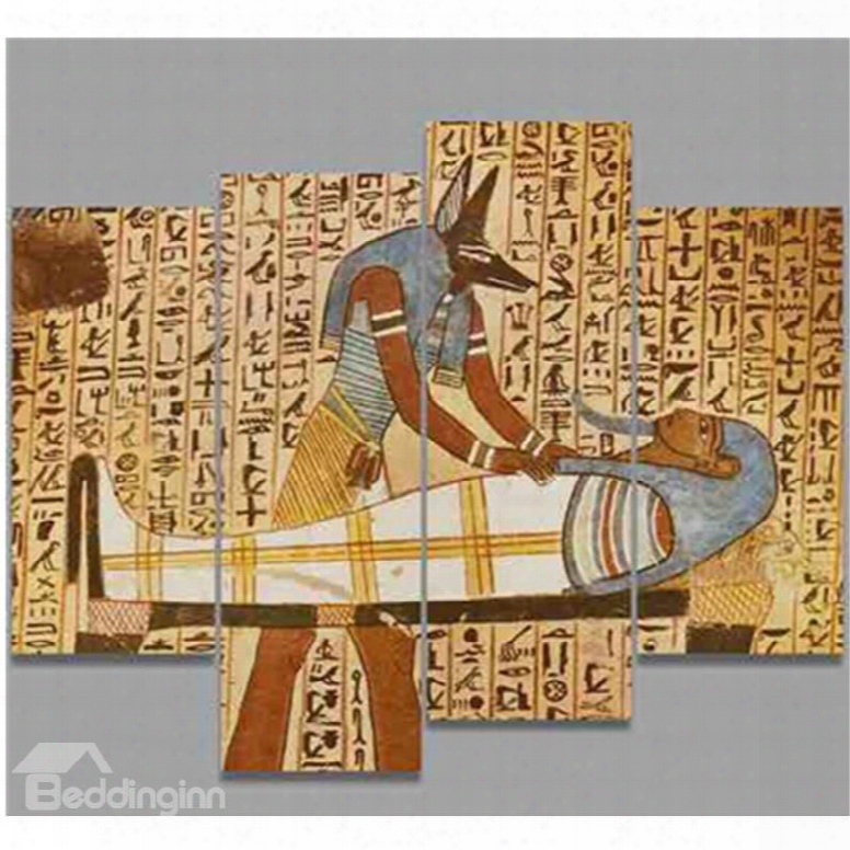 Egyptian Mummy Hanging 4-piece Canvas Waterprof And Eco-friendly Non-framed Prints