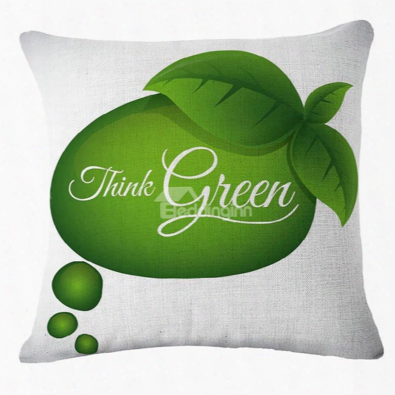 Emerald Green Fruits And Think Green White Linen Throw Pillow