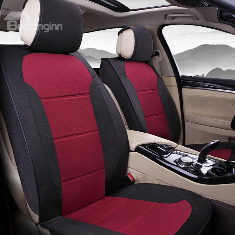 Extreme Comfort Series Plain Patterns Flax Material Universal Car Seat Covers