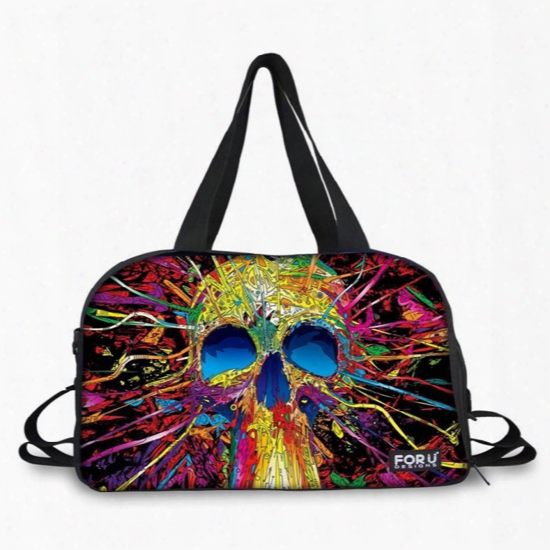 Fashion Colorful Skull Pattern 3d Painted Trav El Bag