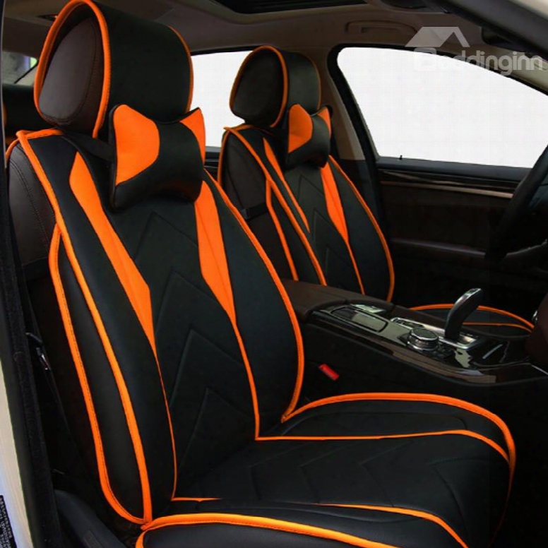 Fashion Sport Design With Streamline Craft Real Leather Material Universal Five Car Seat Cover