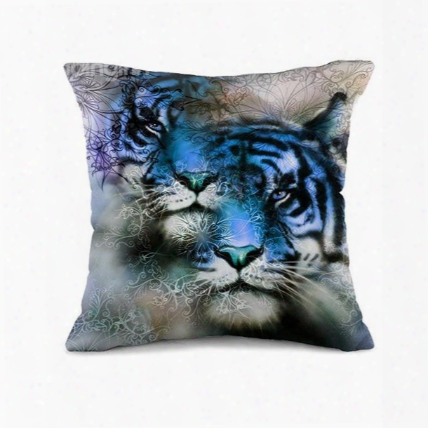 Individualized Creative Tiger Pattern Throw Pillow Case