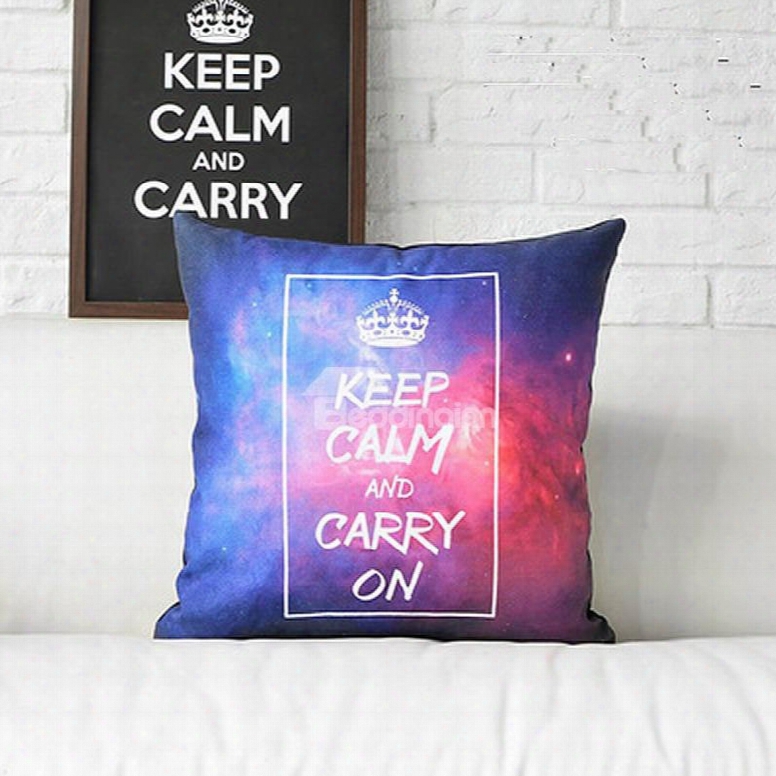 Keep Calm And Carry On Galaxy Space Prints Throv Pillow