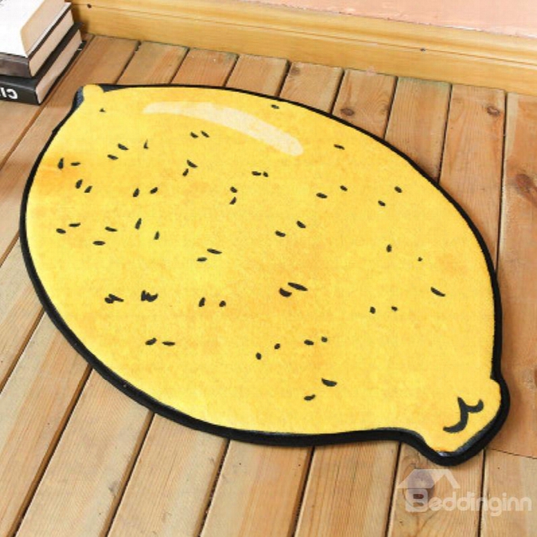 Lemon Shape Polyester Yellow Baby Play Floor Mat/crawling Pad