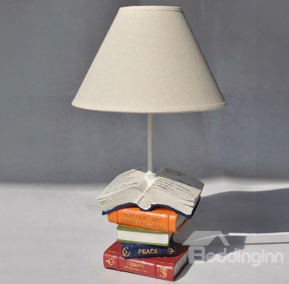 Lovely Piled Books Style Resin Table Lamp
