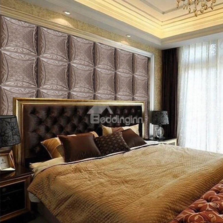 Luxury European Style Three-dimensional Square Plaid Pattern Wall Murals