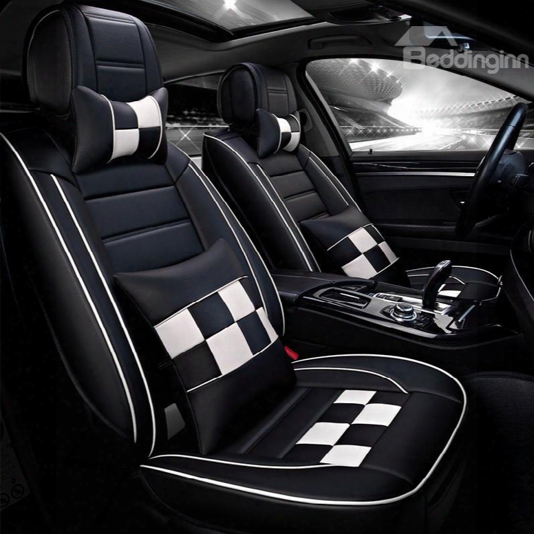 Luxury Sports Design Contrasting Colors With Pillows Universal Fit Car Seat Cover