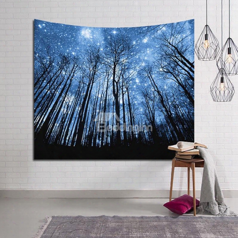 Magical Forest Galaxy Stars Twinkle Decorative Hanging Wall Tapestry