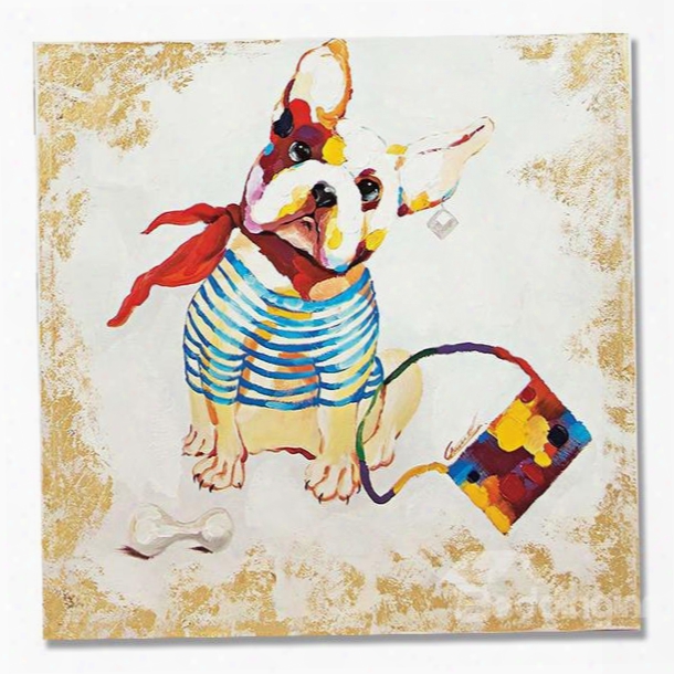Modern Abstract Fashion Dog Hand Painted Oil Painting