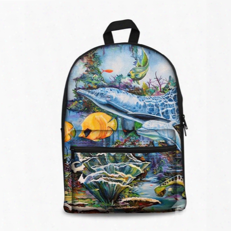 Modern Style 3d Sea World And Marine Organism Pattern School For Man&woman Backoacck