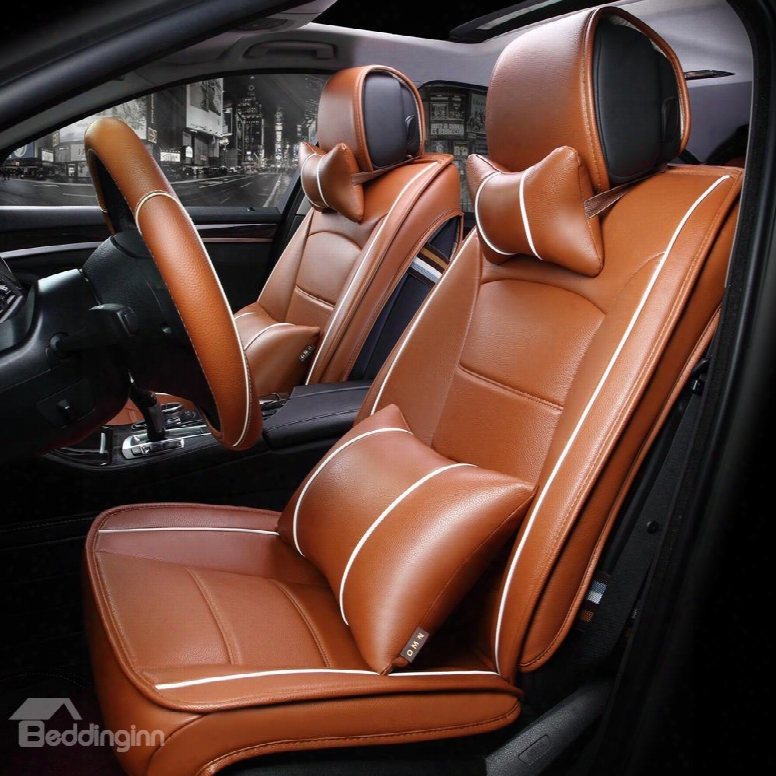 Modernistic Business Style Pure Color Leather Custom Seat Cover