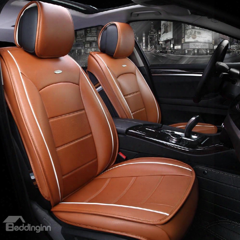 Modernistic Business Style Simple Stripes Leather Custom Car Seat Cover