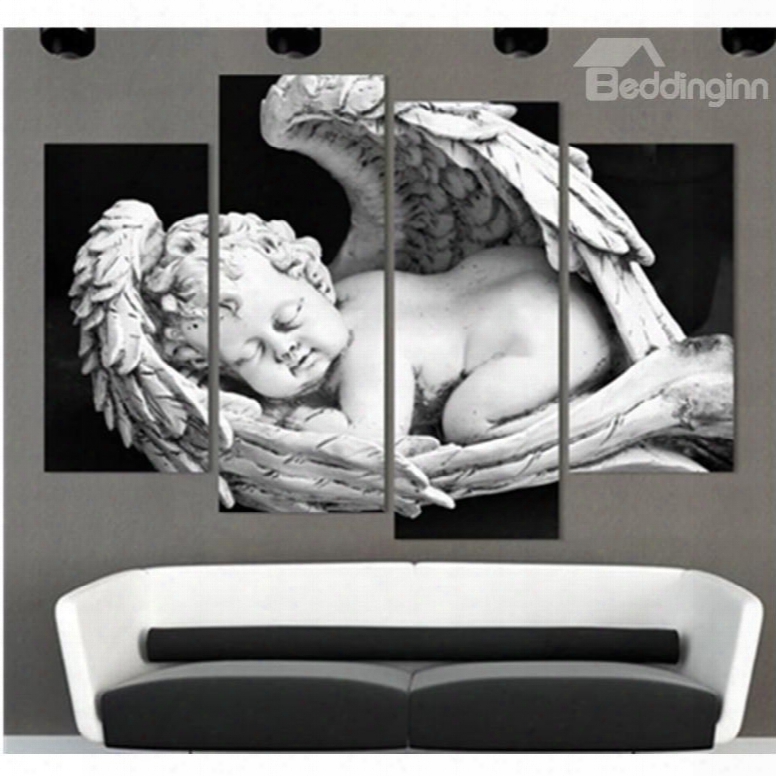 Naked Sleepin G Child In Angels Hanging 4-piece Canvas Non-framed Wall Prints