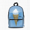 Blue Sky Ice Cream Fabric School Backpack Bags 3D Printed Backpack