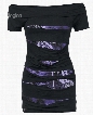 Sexy Cool A Word Shoulder Purple Fashion Style High Quality Holes 3D Print Dress