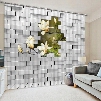 White Orchids Outside of the Wall Print 3D Blackout Curtain