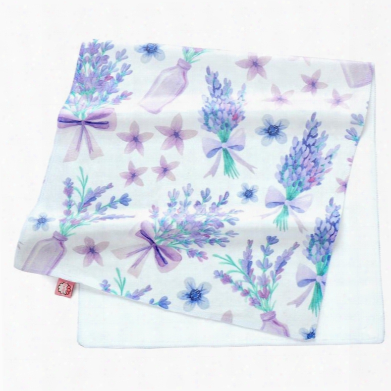 Romantic Purple Perfume Lavender Printing Face & Hand Towel