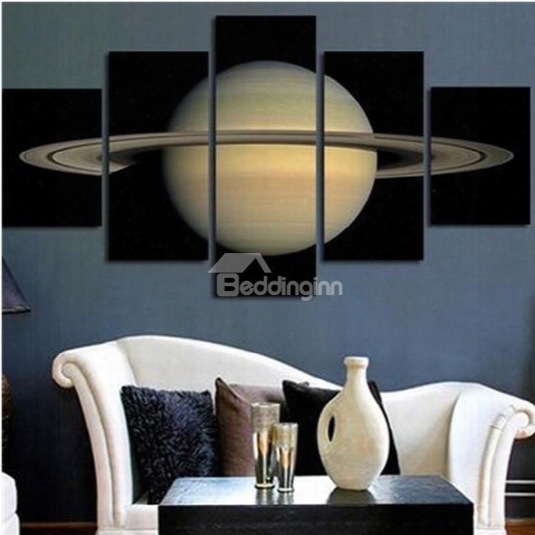 Rotating Planet Hanging 5-piece Canvas Non-framed Wall Prints