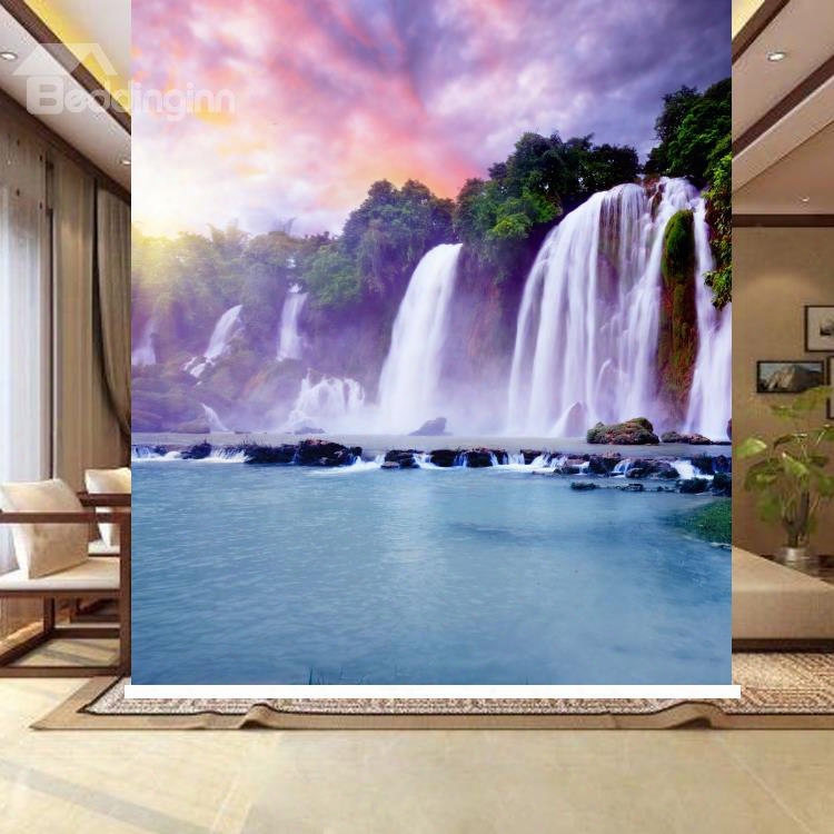 Splendid Nature Scenery Waterfall Printing Blackout 3d Roller Shades