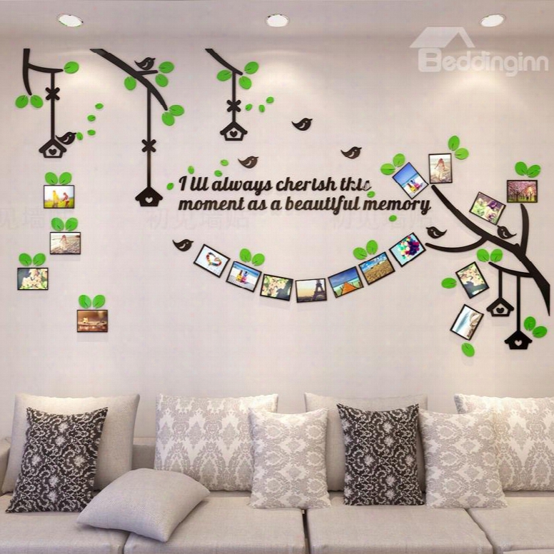 Tree 17 Photo Frames Acrylic Waterproof And Environmental 3d Wall Stickers
