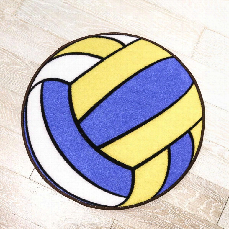 Volleyball Pattern Round Shape Polyester Baby Play Floor Mat/crawling Pad