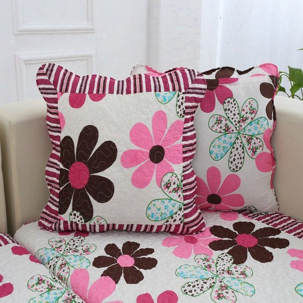 Warm Square Little Flower Pattern Home Decorative Sofa Throw Pillow