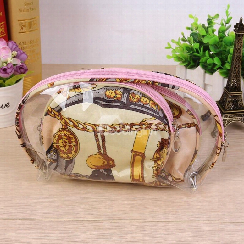 Yellow Half Moon 3-pieces Travel Cosmetic Bags